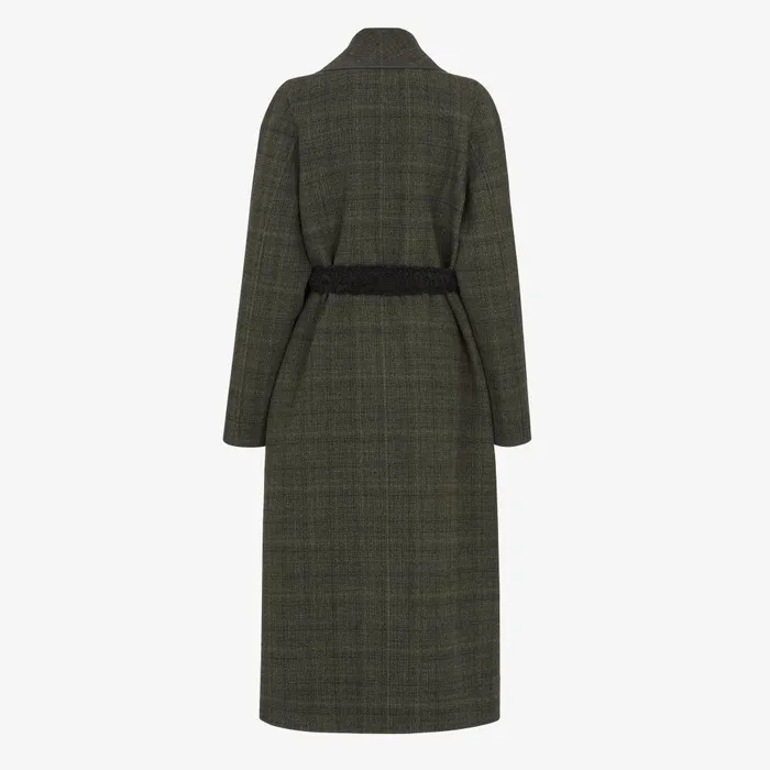 Fendi Outerwear Coat Green Tweed Coat 8211 Women