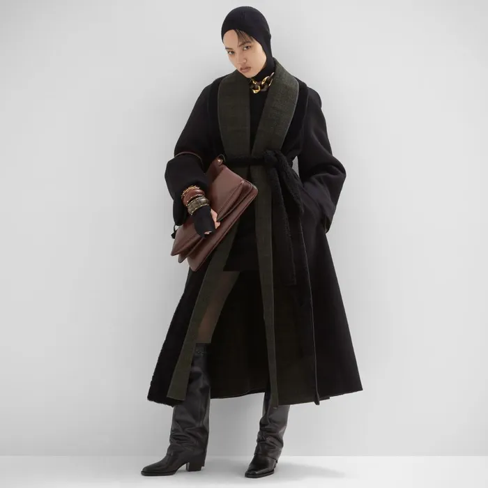 Fendi Outerwear Coat Green Tweed Coat 8211 Women