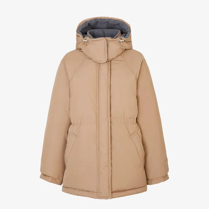 Fendi Outerwear Down Jacket Beige Technical Fabric Down Jacket 8211 Women