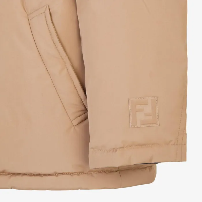 Fendi Outerwear Down Jacket Beige Technical Fabric Down Jacket 8211 Women