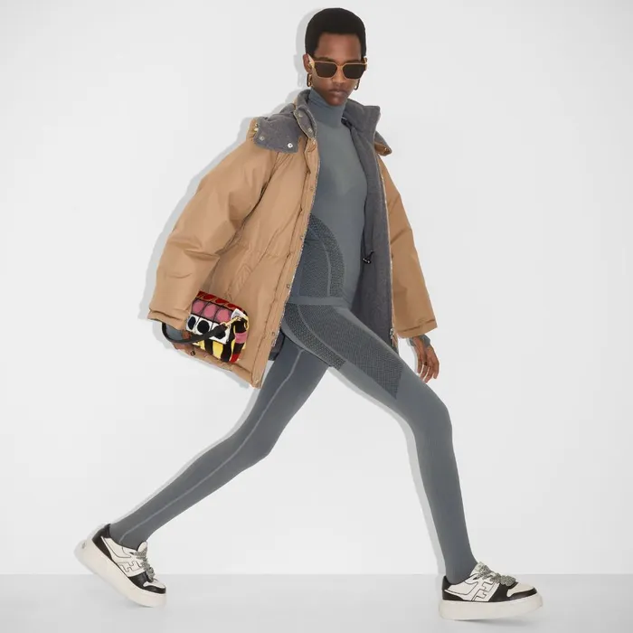 Fendi Outerwear Down Jacket Beige Technical Fabric Down Jacket 8211 Women