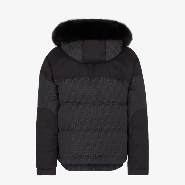 Fendi Outerwear Ski Jacket Black Tech Fabric Jacket 8211 Men