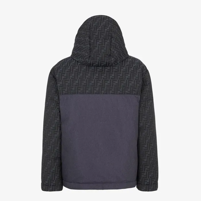 Fendi Outerwear Ski Jacket Blue FF Jacquard Jacket 8211 Men