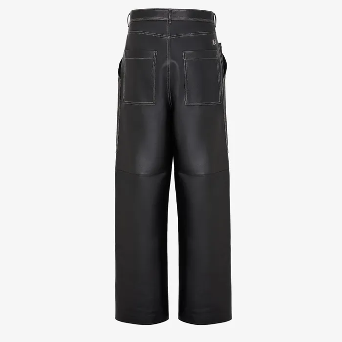 Fendi Pants and Shorts Pants Black Nappa Leather Pants 8211 Men