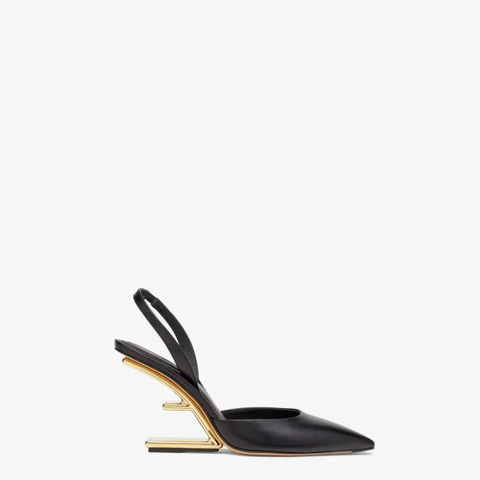 Fendi Pumps and Slingbacks Fendi First Black Leather Highheeled Slingbacks 8211 Women