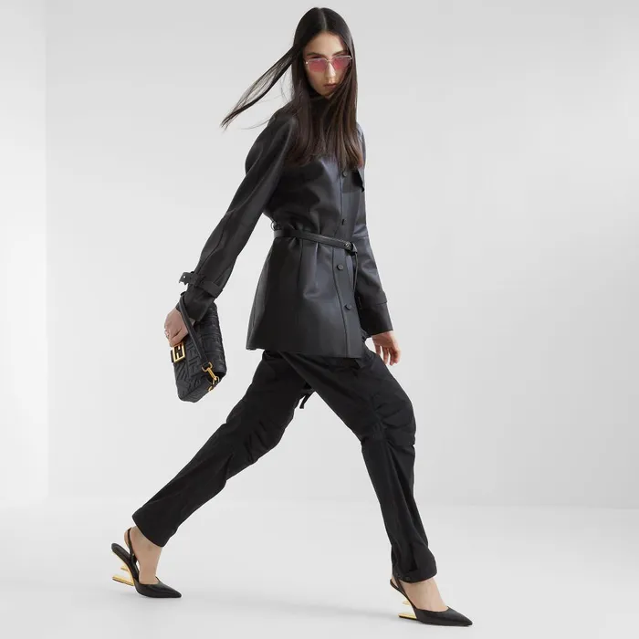 Fendi Pumps and Slingbacks Fendi First Black Leather Highheeled Slingbacks 8211 Women