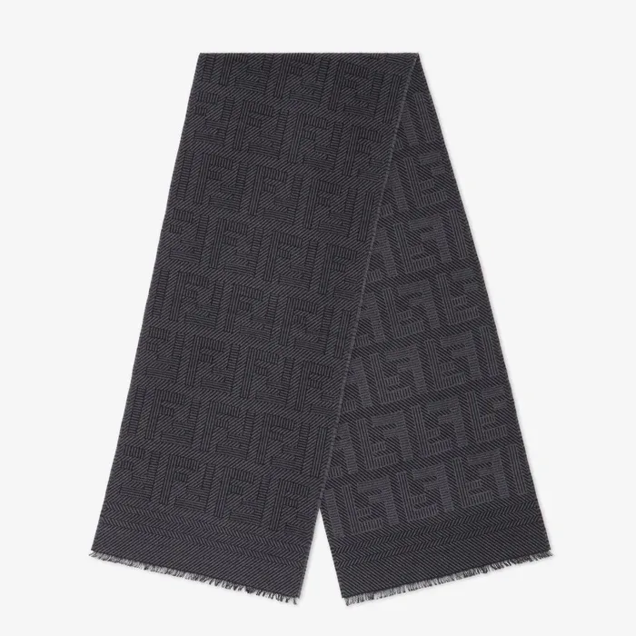 Fendi Scarves Scarf Black Wool And Silk Scarf 8211 Men