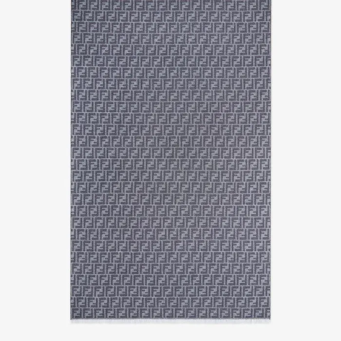 Fendi Scarves Scarf Blue FF Jacquard Scarf 8211 Men