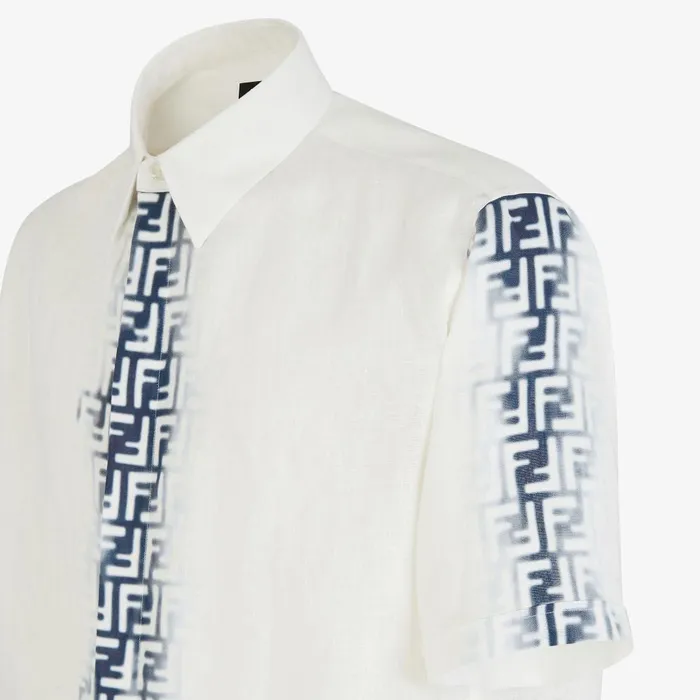 Fendi Shirts Shirt White Linen Shirt 8211 Men