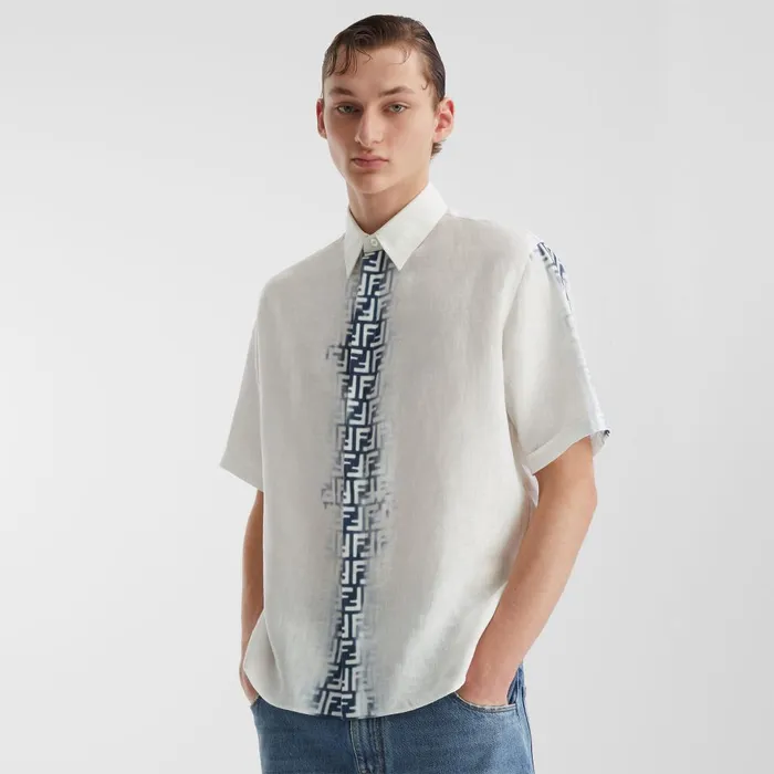 Fendi Shirts Shirt White Linen Shirt 8211 Men