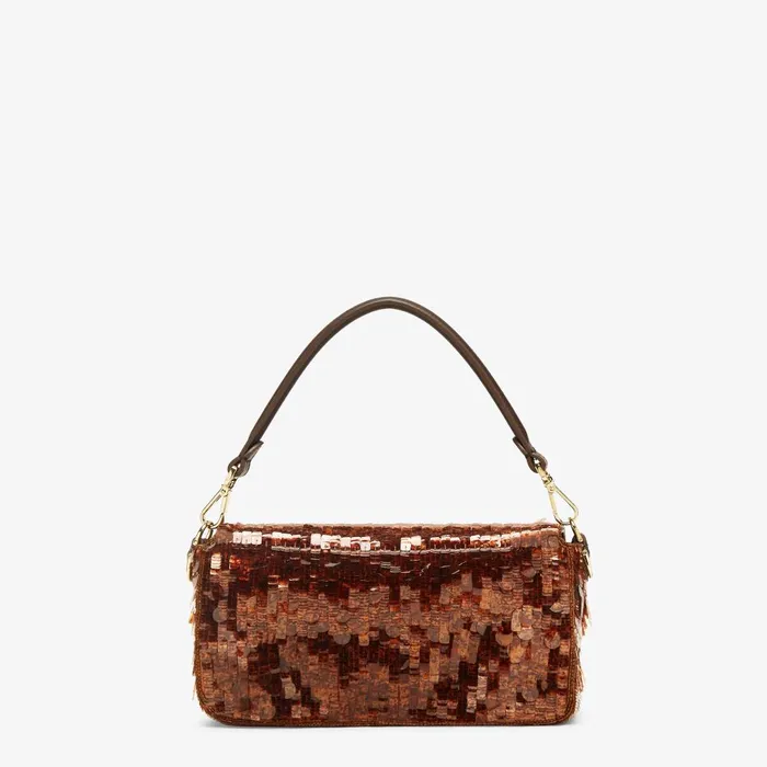 Fendi Shoulder and Crossbody Bags Baguette Bag Embroidered With Brown Sequins 8211 Women