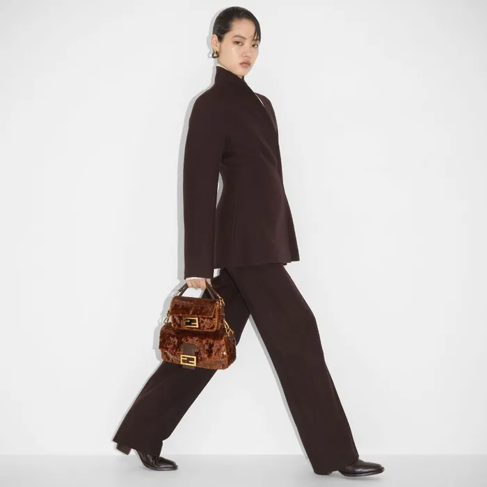 Fendi Shoulder and Crossbody Bags Baguette Bag Embroidered With Brown Sequins 8211 Women