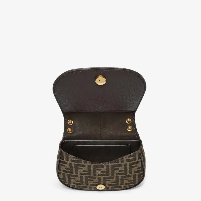 Fendi Shoulder and Crossbody Bags Cmon Small Brown FF Jacquard Fabric Bag 8211 Women