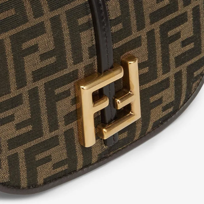 Fendi Shoulder and Crossbody Bags Cmon Small Brown FF Jacquard Fabric Bag 8211 Women