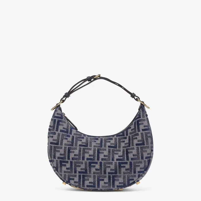 Fendi Shoulder and Crossbody Bags Fendigraphy Small Dark Blue FF Chenille Bag 8211 Women Fendi Shoulder and Crossbody Bags Fendigraphy Small Dark Blue FF Chenille Bag 8211 Women