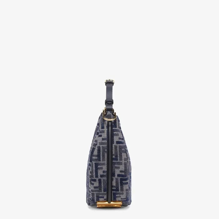 Fendi Shoulder and Crossbody Bags Fendigraphy Small Dark Blue FF Chenille Bag 8211 Women
