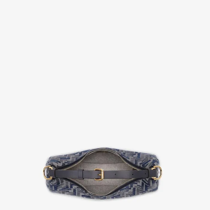 Fendi Shoulder and Crossbody Bags Fendigraphy Small Dark Blue FF Chenille Bag 8211 Women