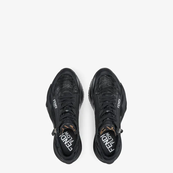 Fendi Sneakers Fendi Flow Sneakers Black Caiman Lowtops 8211 Men