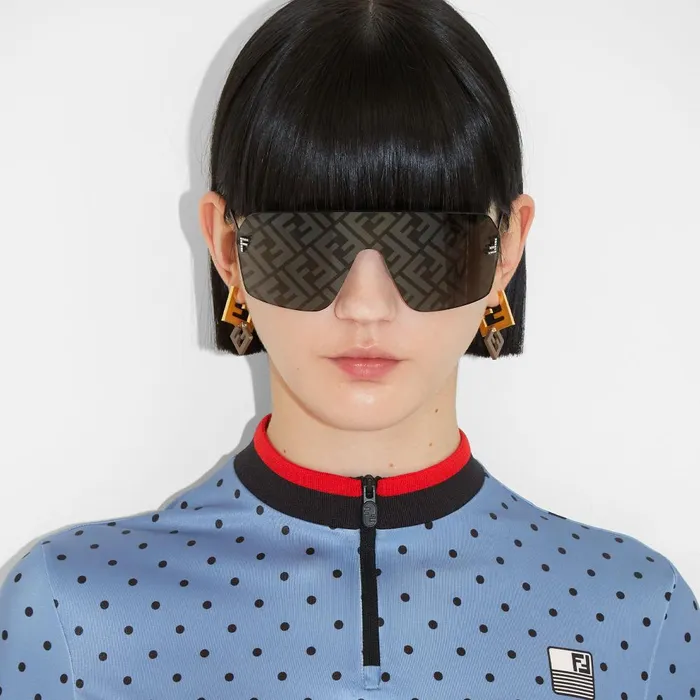 Fendi Sunglasses Fendi First Crystal Gray Shield Sunglasses 8211 Women