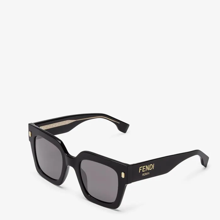 Fendi Sunglasses Fendi Roma Black Acetate Sunglasses With Low Fitting Bridge 8211 Women