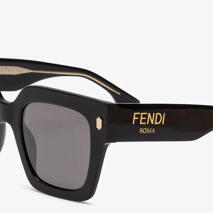 Fendi Sunglasses Fendi Roma Black Acetate Sunglasses With Low Fitting Bridge 8211 Women