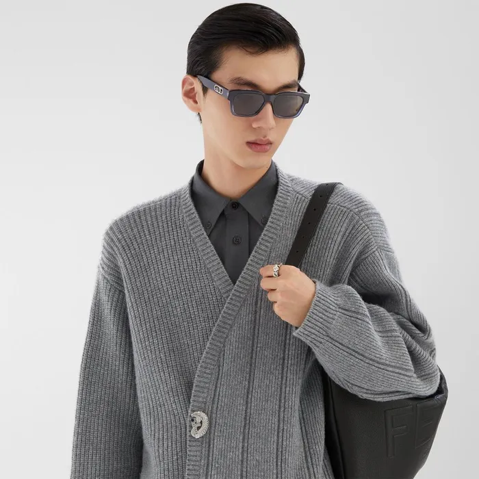 Fendi Sunglasses O039Lock Blue Acetate Sunglasses 8211 Men