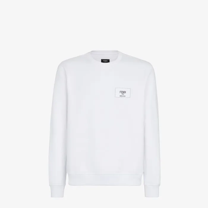 Fendi Sweatshirts Sweatshirt White Cotton Sweatshirt 8211 Men