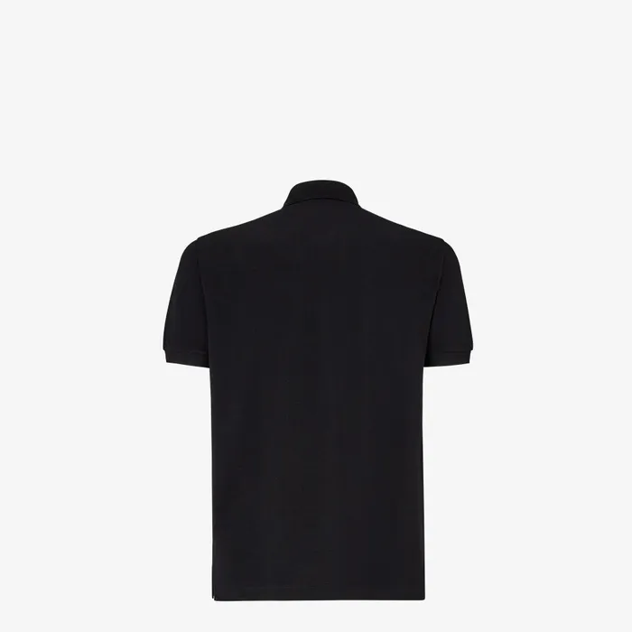 Fendi Tshirts and Polos Polo Shirt Black Piqu Polo Shirt 8211 Men