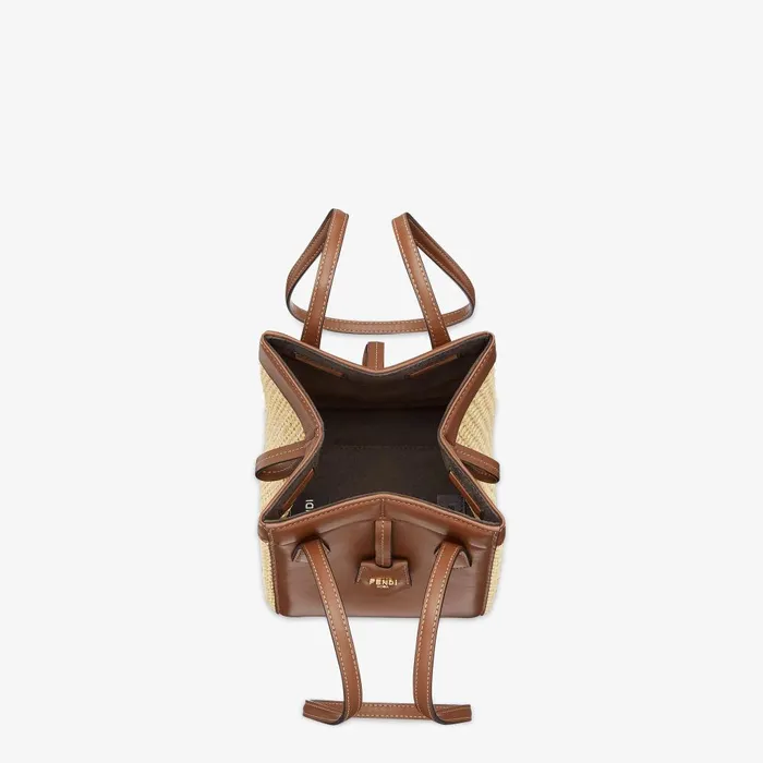 Fendi Tote Bags Fendi Origami Mini Brown Leather And Woven Fabric Mini Bag That Can Be Transformed 8211 Women