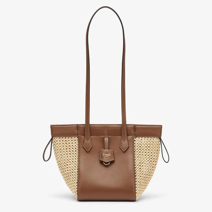 Fendi Tote Bags Fendi Origami Mini Brown Leather And Woven Fabric Mini Bag That Can Be Transformed 8211 Women