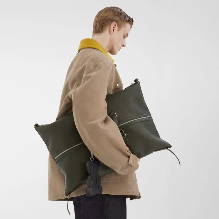 Fendi Travel Selleria Fendi Siesta Medium Dark Green Selleria Bag With 440 Handsewn Stitches 8211 Men