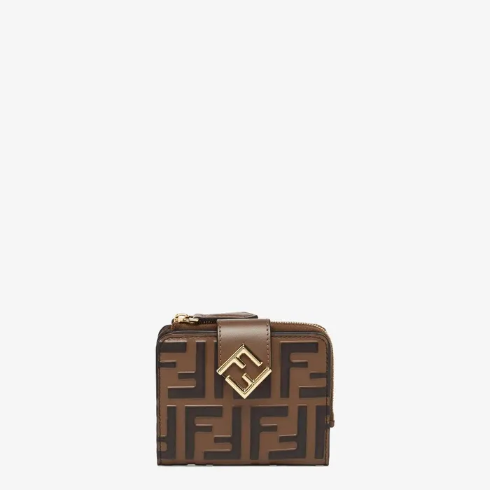 Fendi Wallets FF Diamonds Wallet Brown And Black FF Leather Wallet 8211 Women Fendi Wallets FF Diamonds Wallet Brown And Black FF Leather Wallet 8211 Women