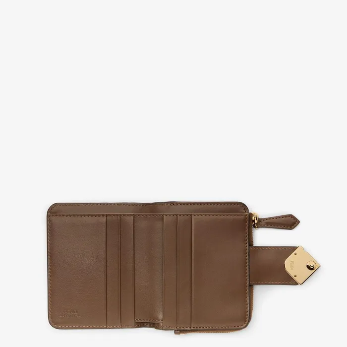 Fendi Wallets FF Diamonds Wallet Brown And Black FF Leather Wallet 8211 Women