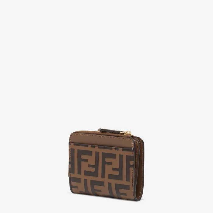 Fendi Wallets FF Diamonds Wallet Brown And Black FF Leather Wallet 8211 Women