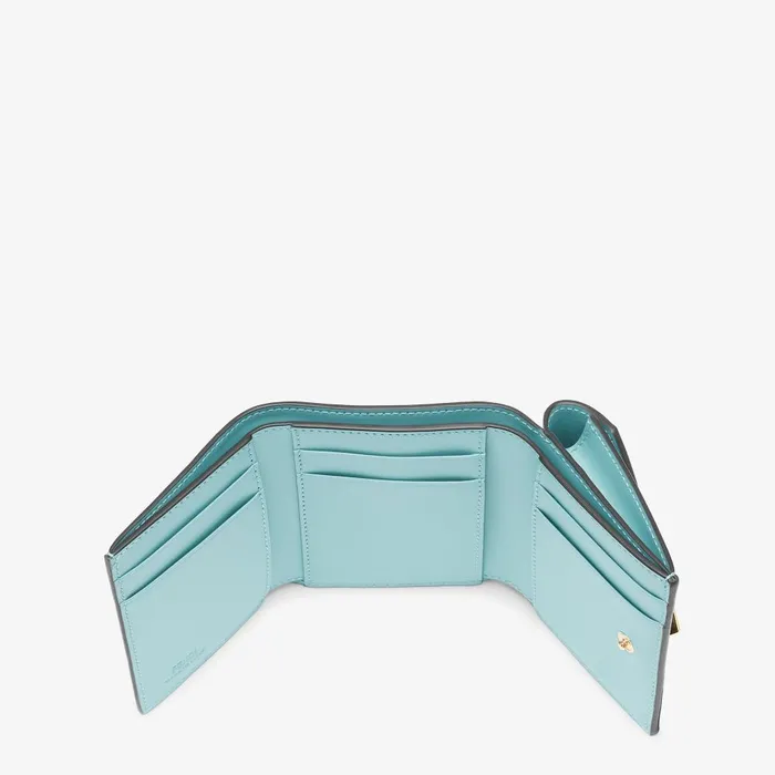 Fendi Wallets FF Diamonds Wallet Light Blue Leather Wallet 8211 Women