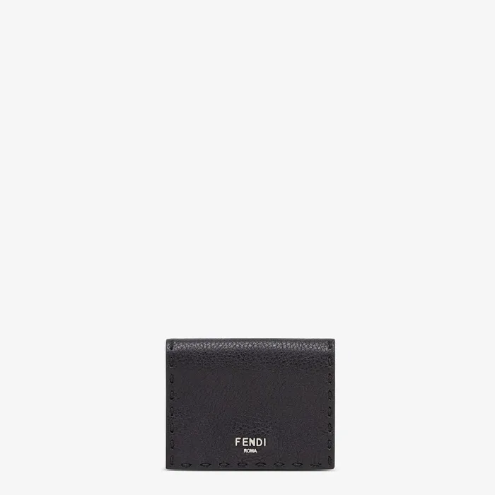 Fendi Wallets Selleria Wallet Black Leather Trifold Wallet 8211 Men