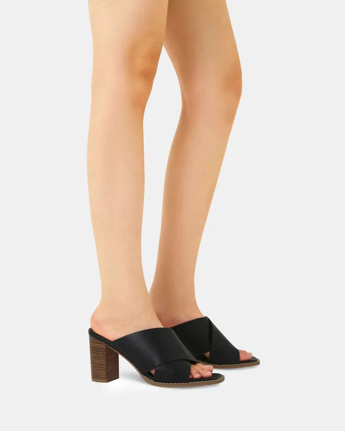 FEYRAH BLACK Open Toe Heels Party NOVO Shoes Women