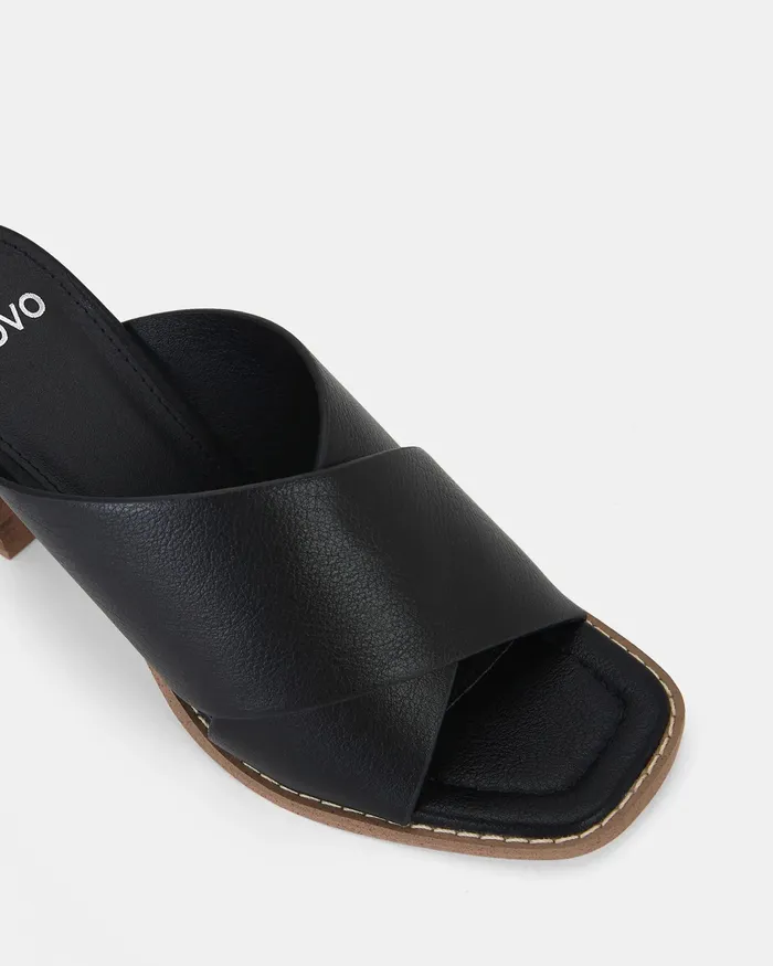 FEYRAH BLACK Open Toe Heels Party NOVO Shoes Women