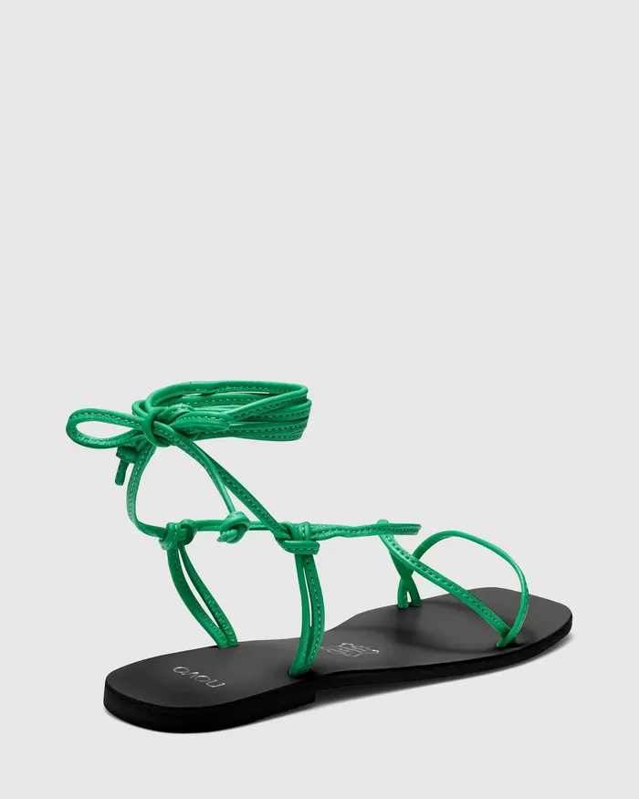 Flat Sandals NOVO Shoes Women SANFRANSISCO GREEN Strappy Sandals