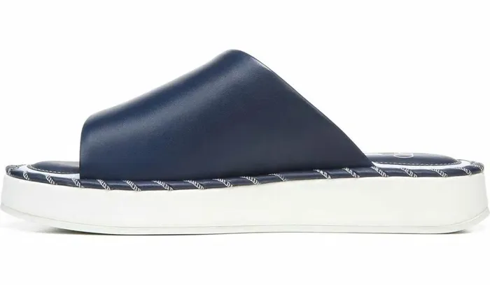 Flat Sandals Women Franco Sarto Sarto Zoe Slide Sandal Navy Leather