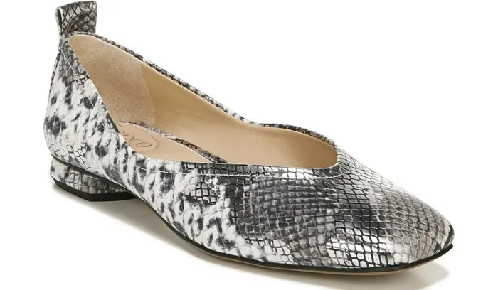Flats Women Franco Sarto Franco Ailee Flat Silver Snake Metallic