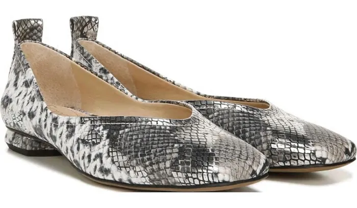 Flats Women Franco Sarto Franco Ailee Flat Silver Snake Metallic