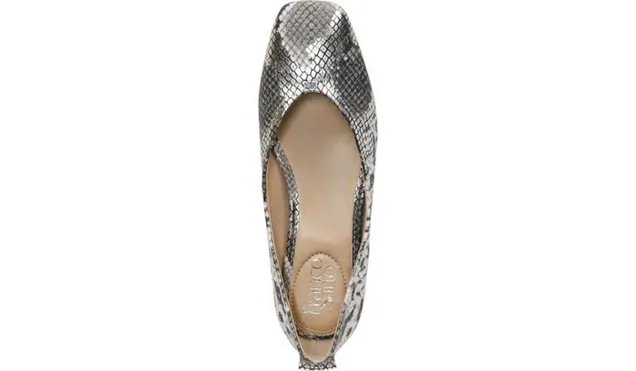Flats Women Franco Sarto Franco Ailee Flat Silver Snake Metallic