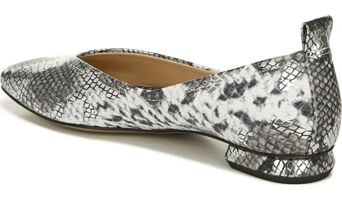 Flats Women Franco Sarto Franco Ailee Flat Silver Snake Metallic