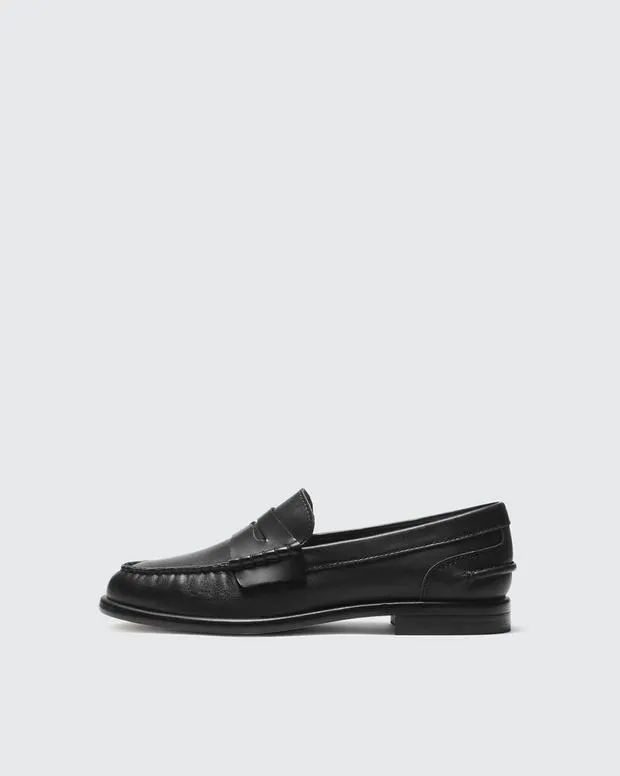 Flats Women Rag and Bone Carter Leather Loafer Black
