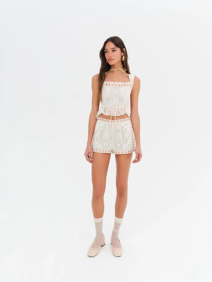 For Love and Lemons Bottoms Charlotte Lace Short Beige 8211 Women For Love and Lemons Bottoms Charlotte Lace Short Beige 8211 Women