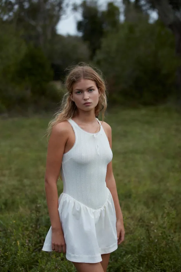 For Love and Lemons Dresses Billie Pointelle Mini Dress Ivory 8211 Women For Love and Lemons Dresses Billie Pointelle Mini Dress Ivory 8211 Women