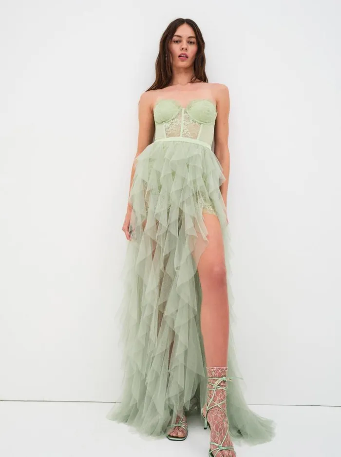 For Love and Lemons Dresses Bustier Gown Green 8211 Women