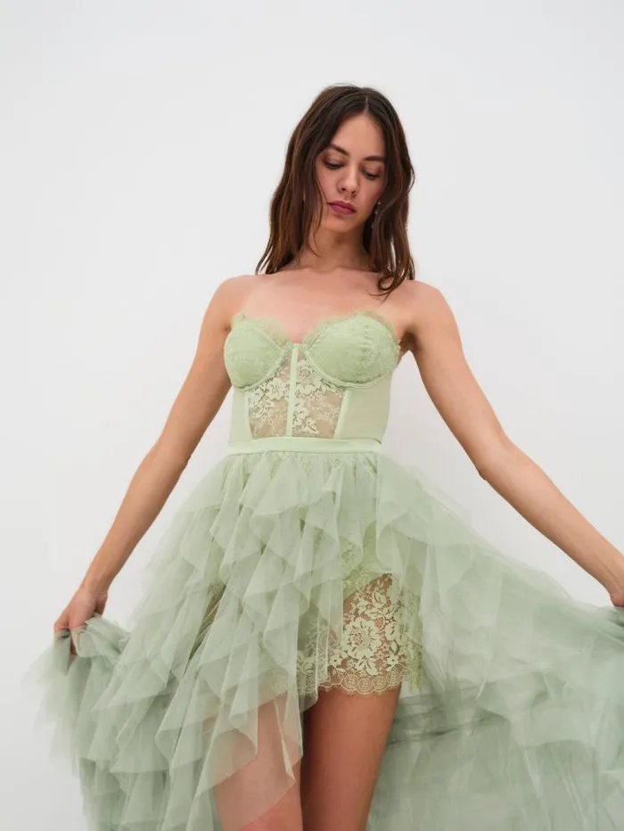 For Love and Lemons Dresses Bustier Gown Green 8211 Women