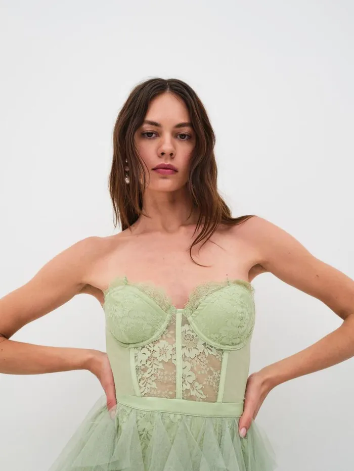 For Love and Lemons Dresses Bustier Gown Green 8211 Women
